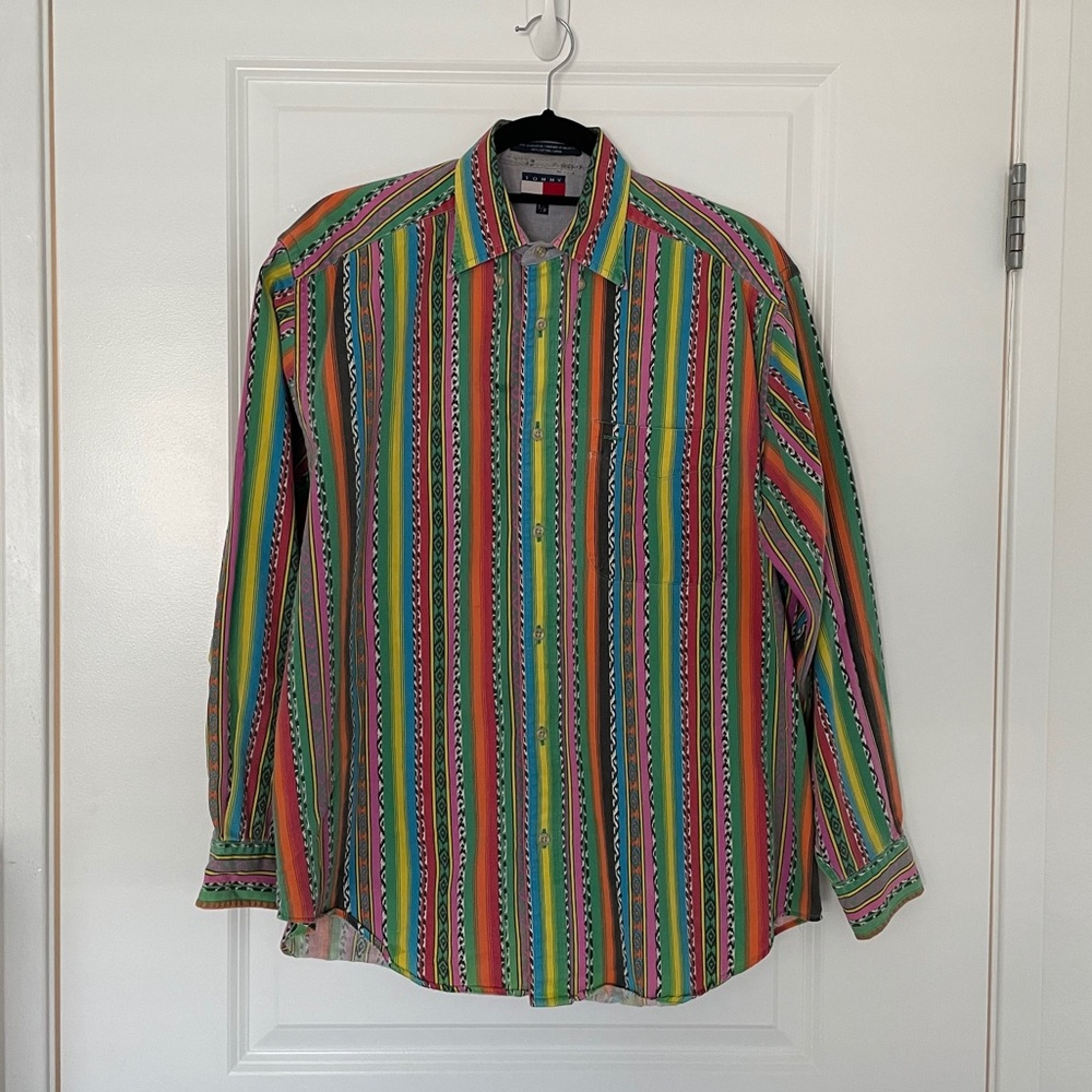 Colorful 90’s Tommy Hilfiger Button Up